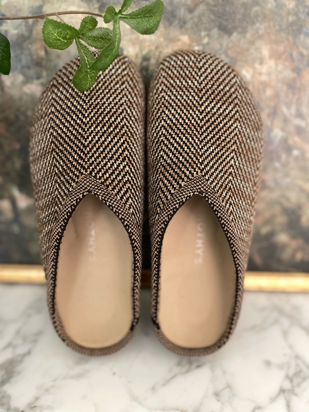 Rothy's Casual Clog Brown Spice Herringbone Size 8 RARE